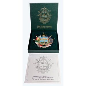 2000 Reverse of the Texas State Seal Capitol Christmas Ornament with Box
